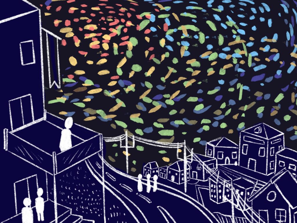 Avril Dystopie ciel coloré